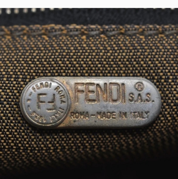 FENDI Vintage Zucca Hand Bag Canvas Leather Brown USED - LIVE SHOW Listing! - Picture 7 of 16